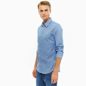 Pepe Jeans pánská modrá košile se vzorem Gregory - XL (551)